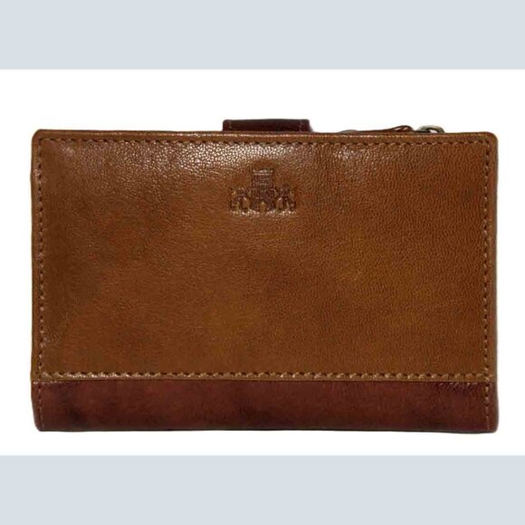 Rowallan of Scotland Tan Cognac Leather Wallet Multicompartment Unisex Bifold - Picture 2 of 4